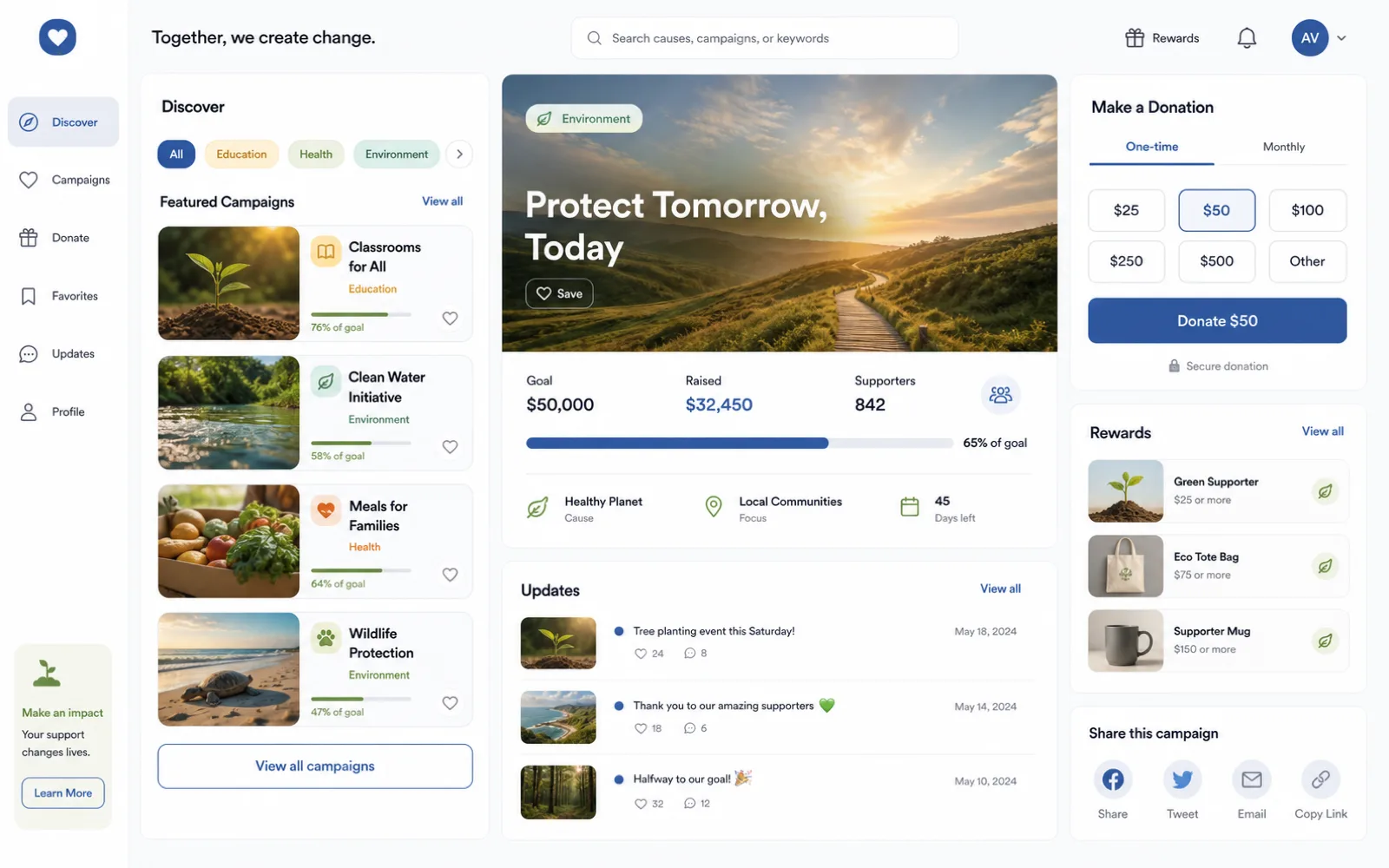 The SirGiving marketplace interface.